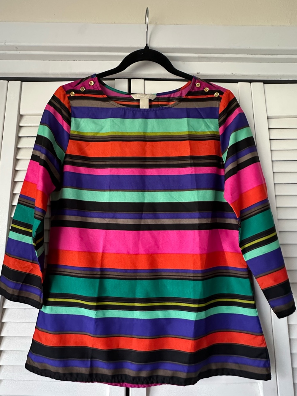 Banana Republic Multicolor Striped Boatneck Blouse